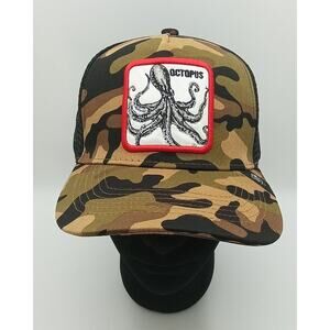 Mesh Trucker Animal Hat Camo Octopus Snapback by Basic Brand
